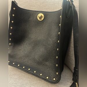 Beautiful Black Pebbled Leather Michael Kors Handbag w/ Gold Accents